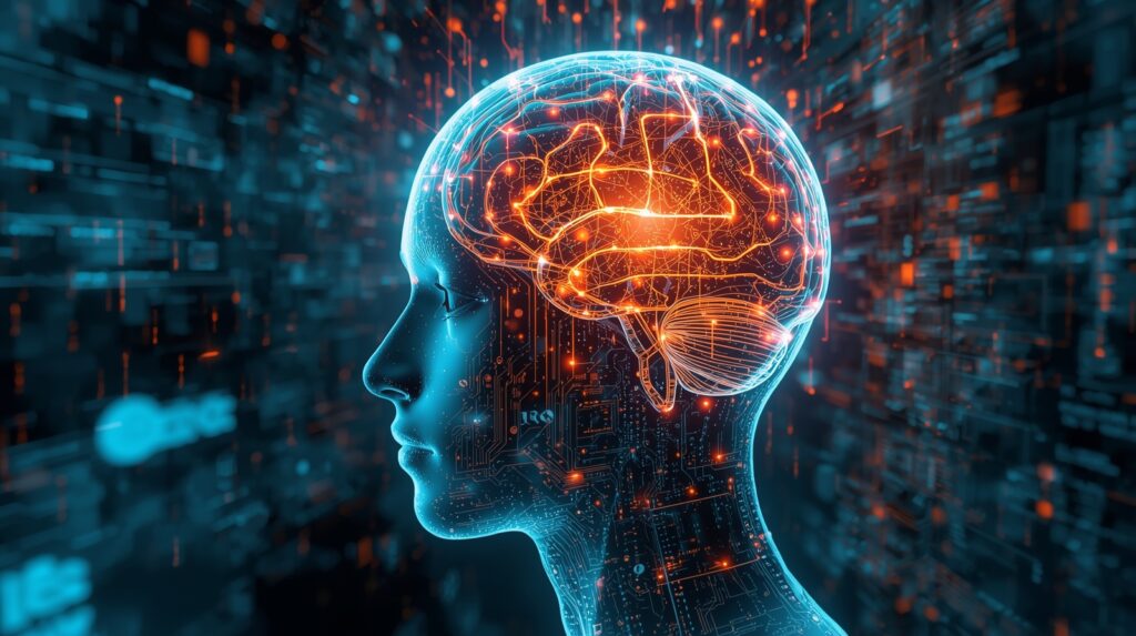 Artificial intelligence connecting with human emotions, symbolizing empathy and emotional intelligence in AI Innovations.