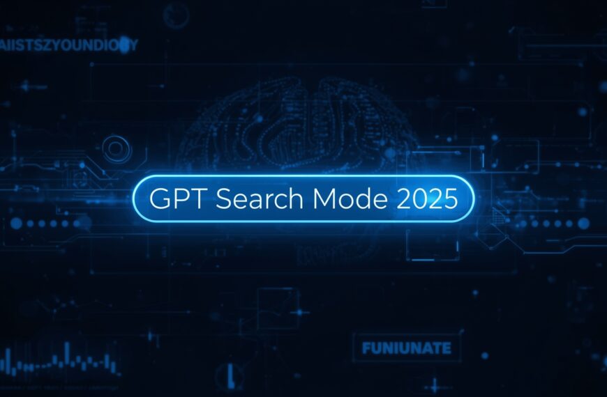 GPT Search Mode Update 2025 futuristic AI interface scanning real-time data for smarter search result