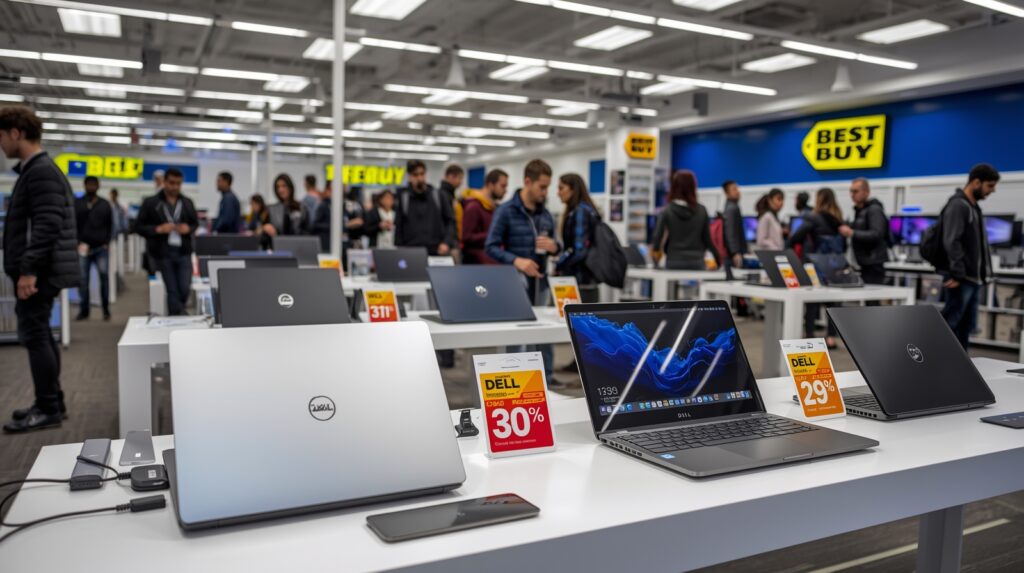 Best Buy deals on laptops including MacBook, Dell, HP, and ASUS with top discounts.
