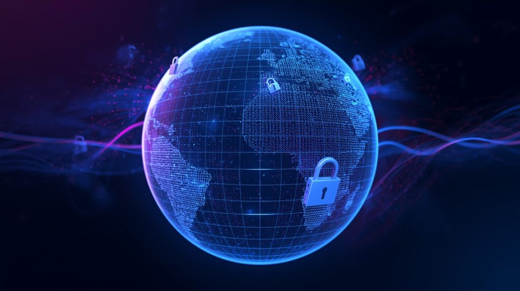 Quantum Cyber Security global data protection concept