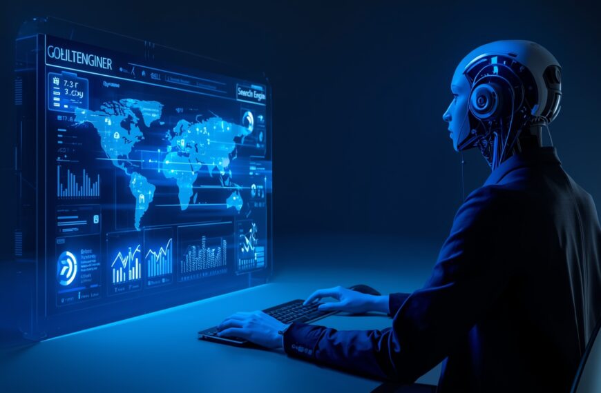 AI Search Engine 2025 futuristic interface illustration